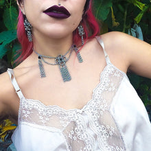 Load image into Gallery viewer, Rose Widow • Tassel Necklace with Onyx PREORDER