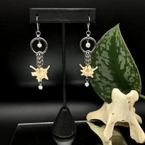 Pearl Vertebrae Bone Earrings