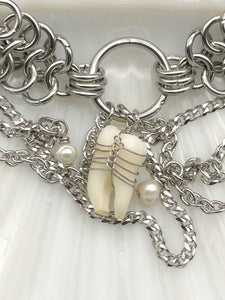 Tooth Necklace With Pearls