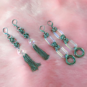 Krystal LONG Earrings • Clear/Iridescent