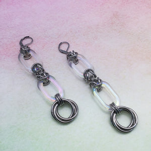 Krystal LONG Earrings • Clear/Iridescent